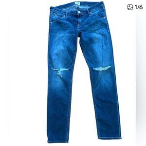 Hudson Jeans Women's Distressed Blue Jax Boyfriend Skinny Low Rise Jeans 27